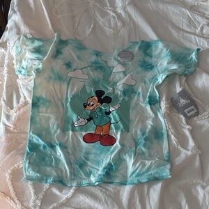 Disney Kids Aqua Tie-Dye Mickey Mouse Tee